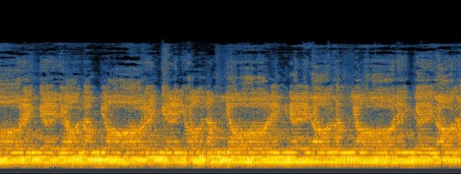 Dettaglio sullo spettrogramma del mantra Daimoku cantato