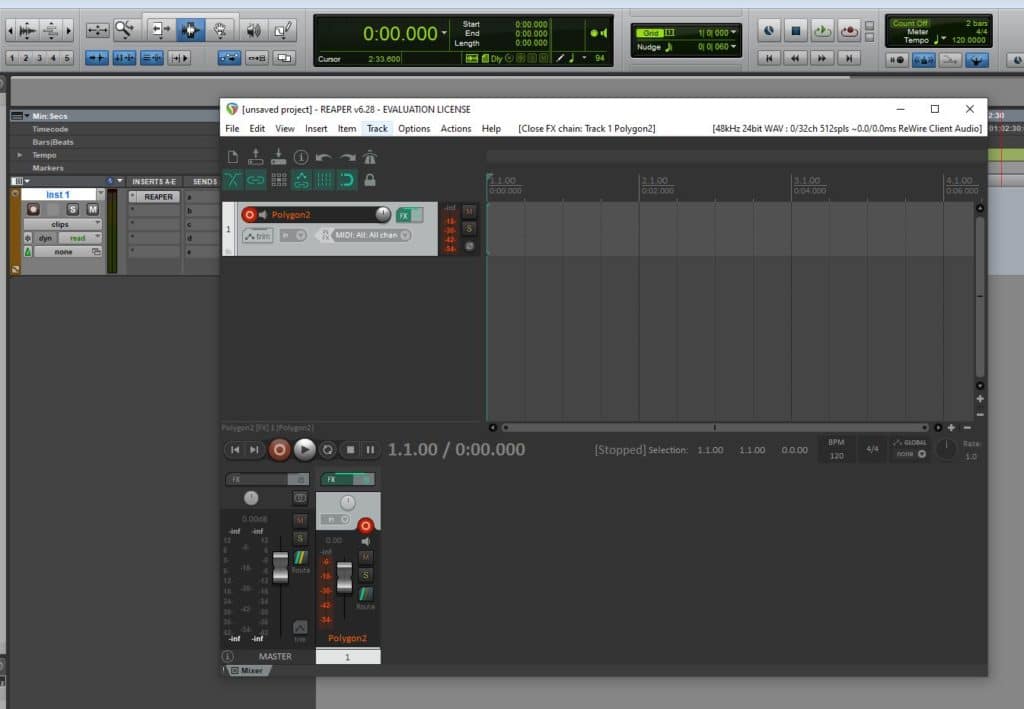 reaper su protools configurato