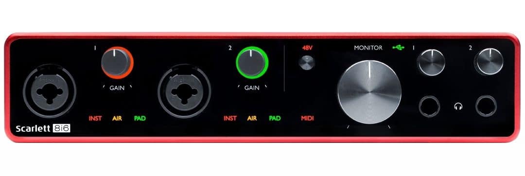 focusrite scarlett 8i6 3rd gen fronte