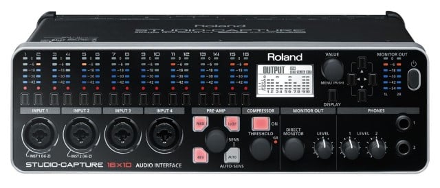 roland studio capture interfaccia audio fronte