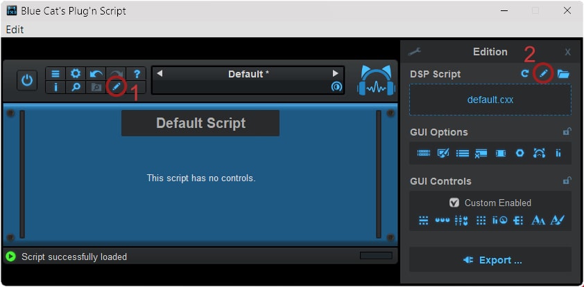 Pulsanti per modificare script dei plugin su Plug'n Script